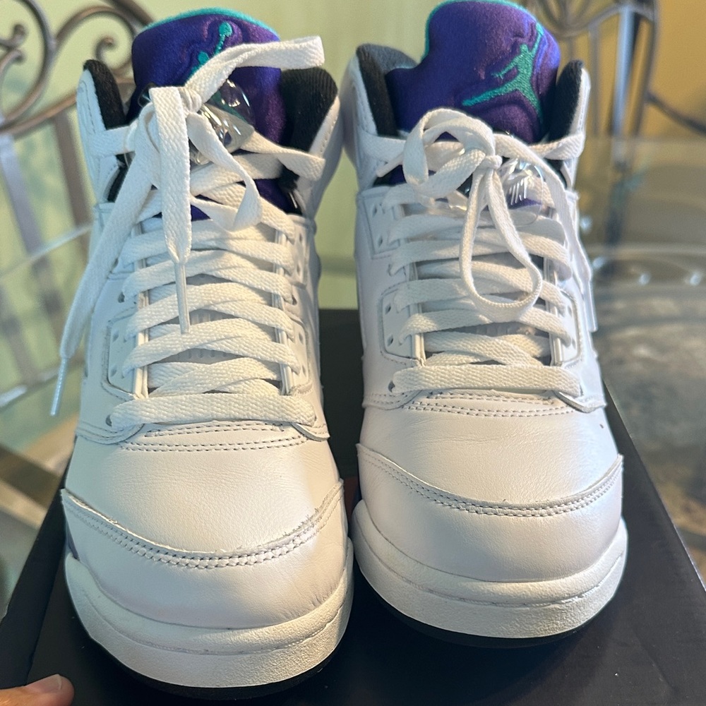 Jordan Kids Sneakers White and Purple Accents